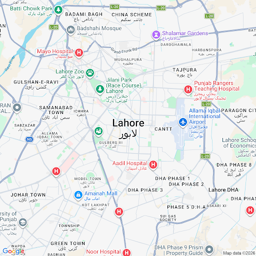 Map of Lahore